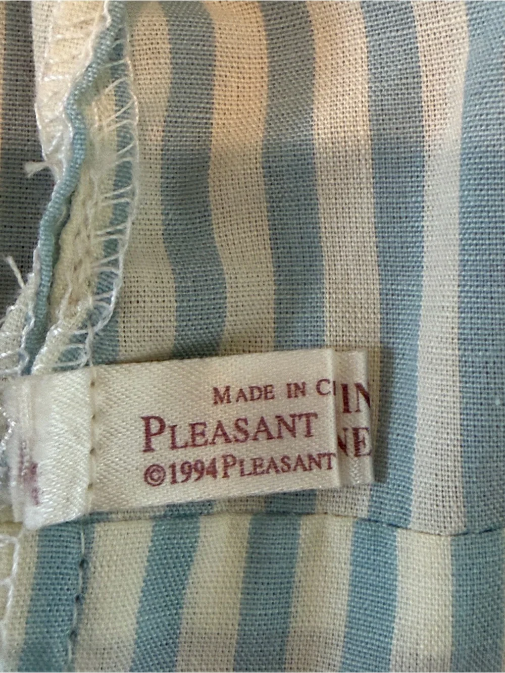 Pleasant Co Kristen’s Summer Blue & White Striped Dress with Button-Back 1994